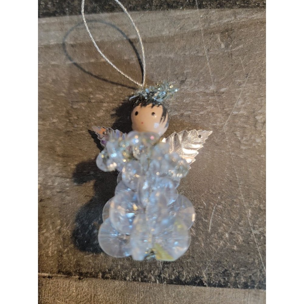 Angel beaded halo ornament xmas
